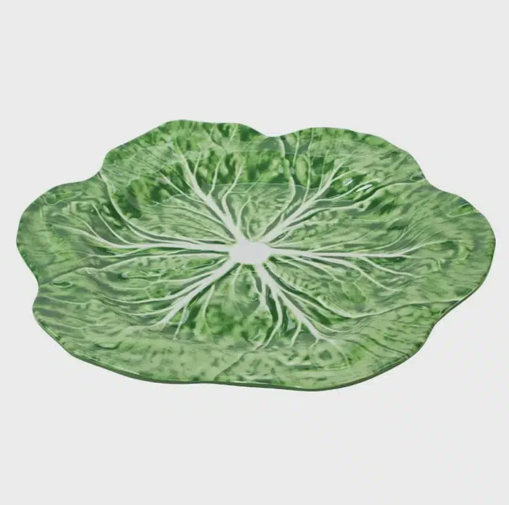 Melamine Cabbage Round Platter 40cm - Green