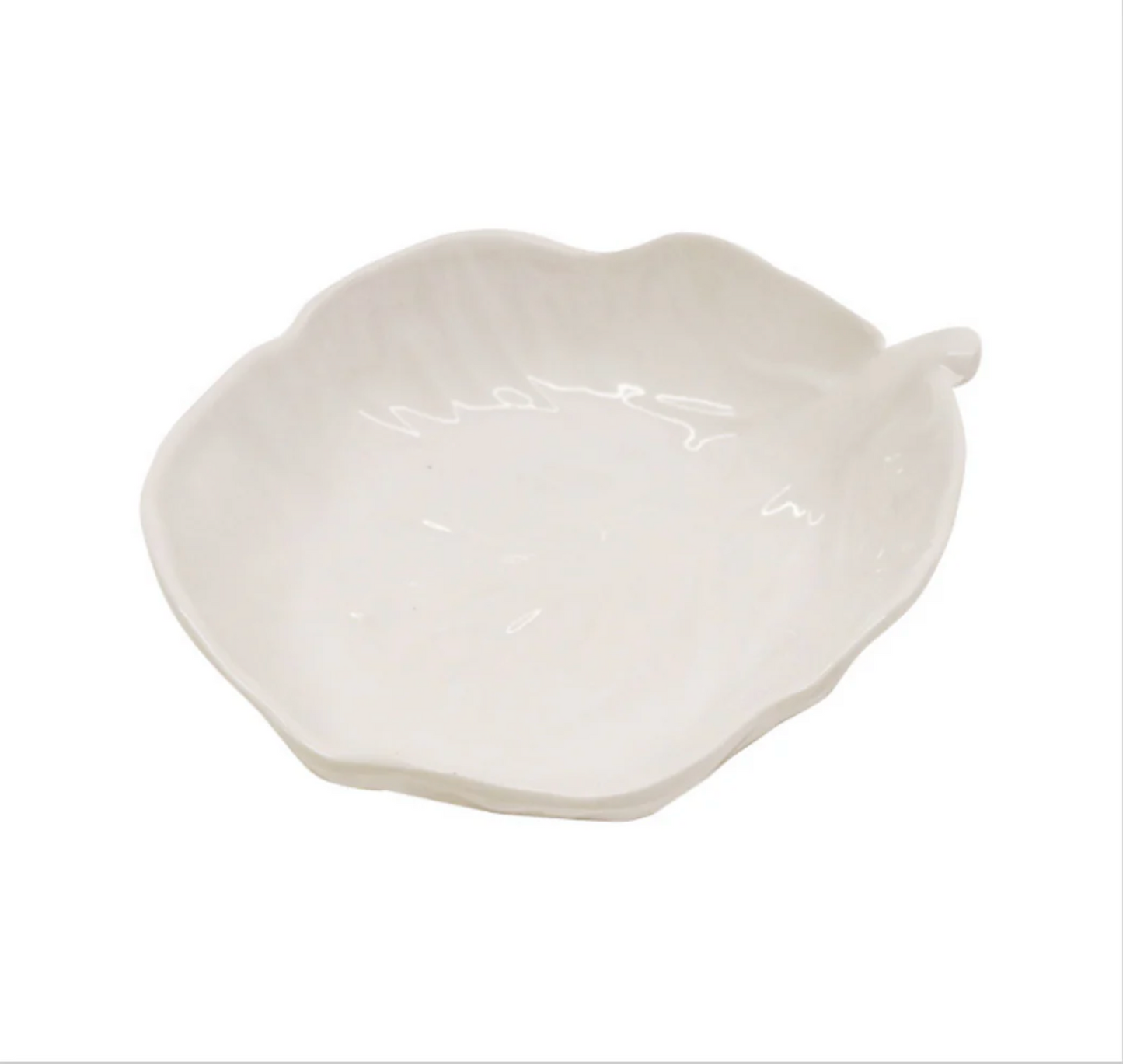 Melamine Cabbage Leaf Small Dish 13cm - White