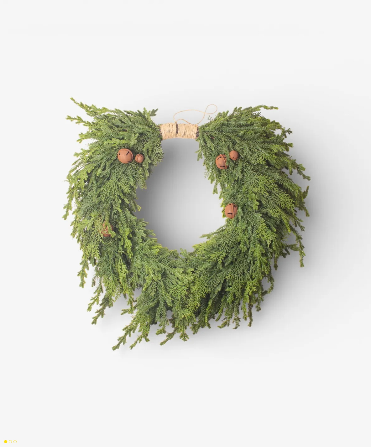Pine Heart Wreath with Bells Large