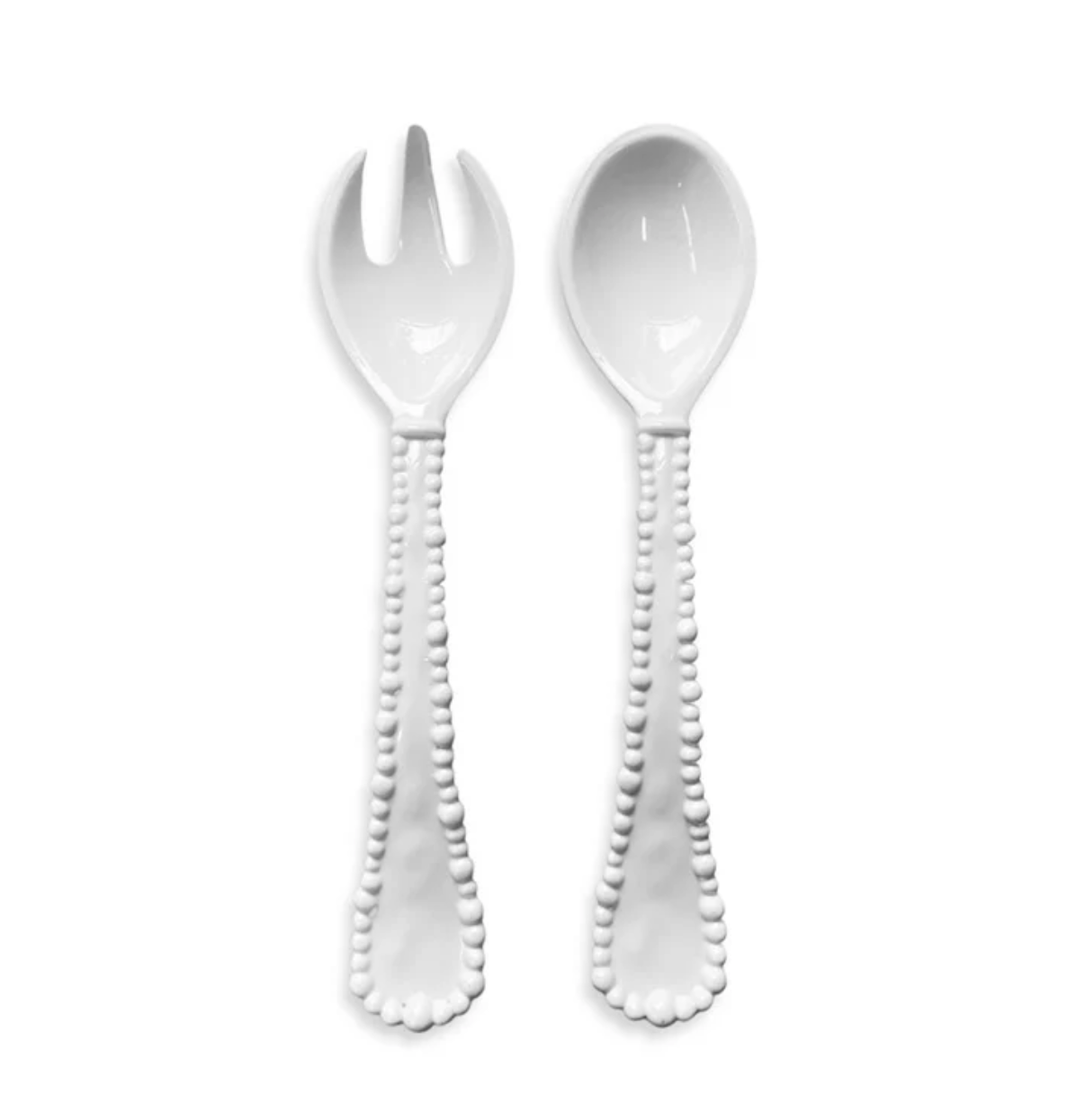 Melamine Pearl Salad Servers - White
