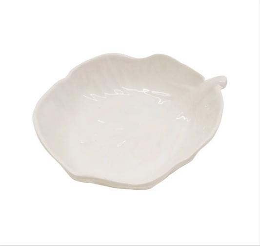 Melamine Cabbage Leaf Small Dish 13cm - White