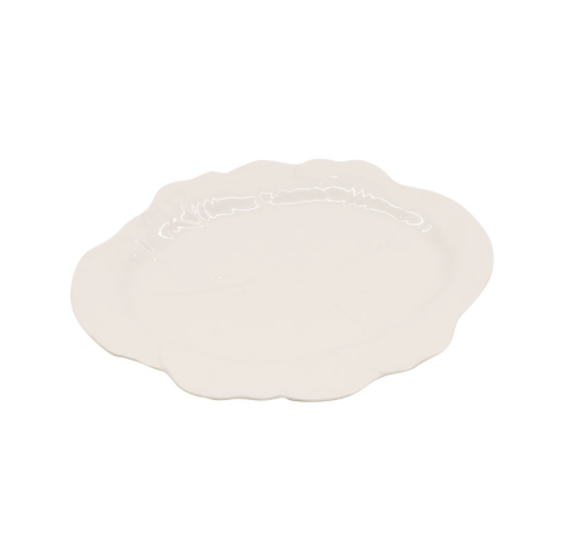 Melamine Cabbage Oval Platter 40cm - White