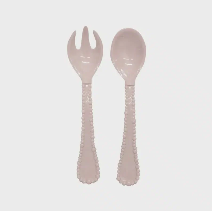 Melamine Pearl Salad Servers - French Pink