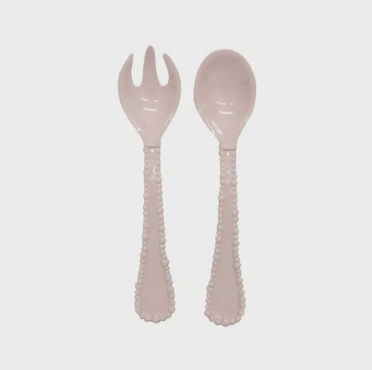 Melamine Pearl Salad Servers - French Pink
